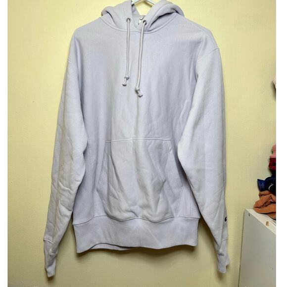 Champion Reverse Weave Embroidered Hoodie Pastel Lilac Size Medium Brand New - Picture 1 of 8